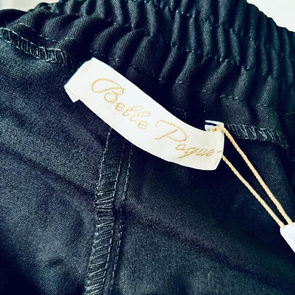 Belle Poque Womens High Waisted Wide Leg Pant Sz L Sailor Front Buttons Corpcore - Picture 6 of 8